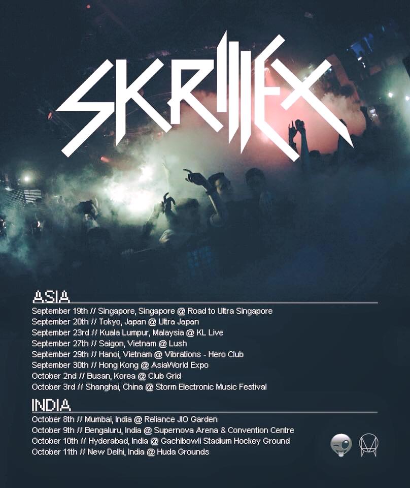 skrillex tour schedule