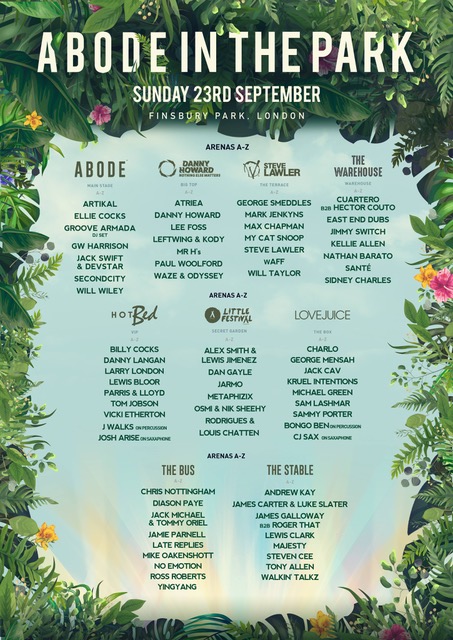 ABODE in the Park lineups