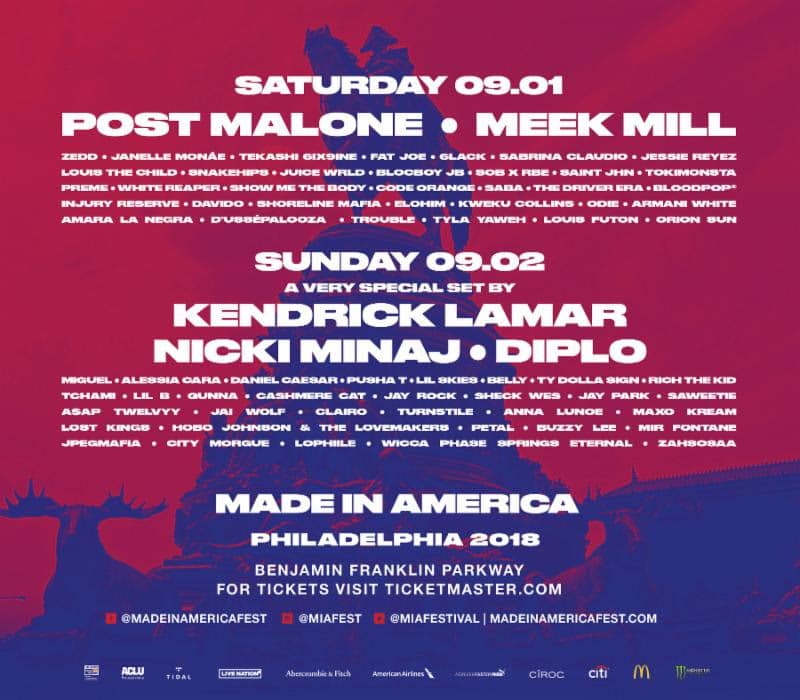 MADE IN AMERICA lineup
