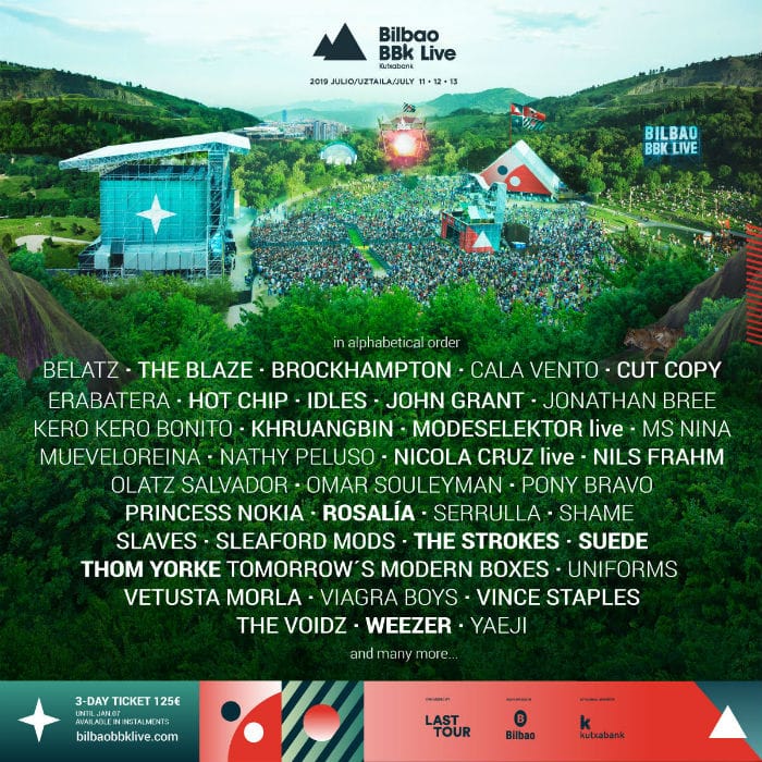 Bilbao BBK Live 2019 lineup