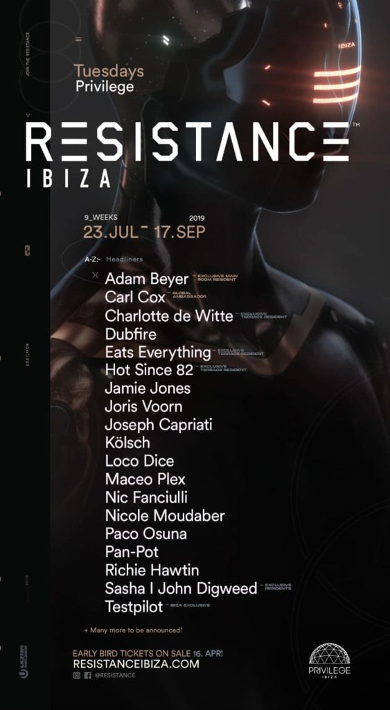 Resistance Ibiza 2019 lineup