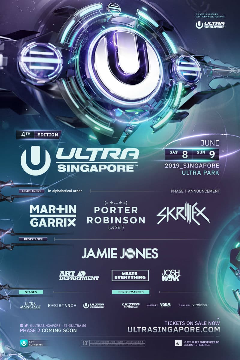Ultra Singapore 2019 Lineup to Headline Martin Garrix ...