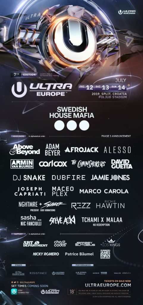 ULTRA Europe Lineup 2019