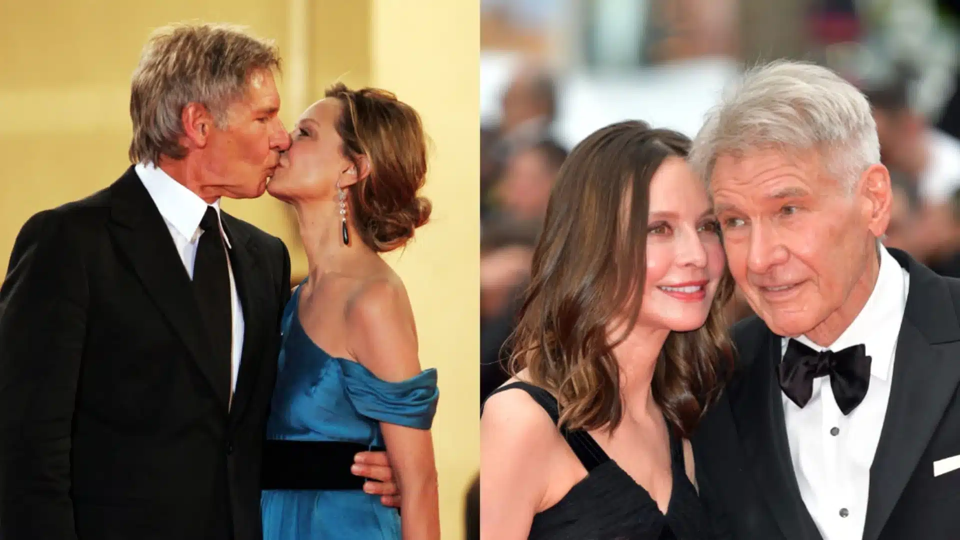 Harrison Ford and Calista Flockhart met at the 59th Golden Globe Awards in 2002.