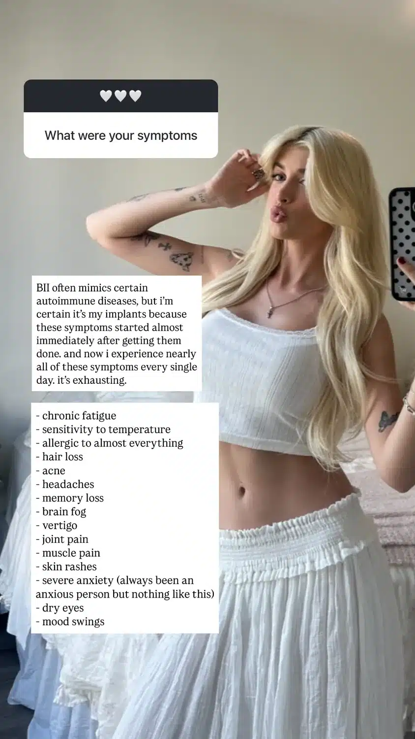 Sami Sheen explant surgery